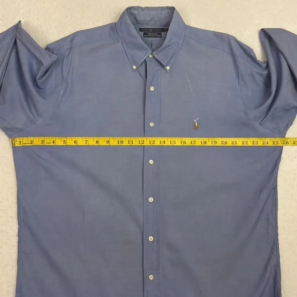 Ralph Lauren Yarmouth Men’s 16-33 Blue Pinpoint Oxford Button Down Shirt